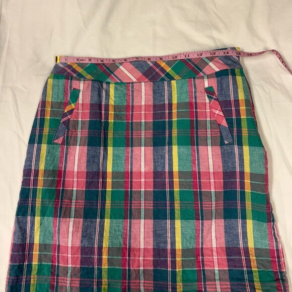 Talbot's Madras Plaid Linen Blend Skirt, Size 4, EUC. ADORABLE!!!! - Picture 12 of 12